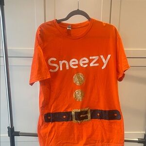 Orange Sneezy the Elf Graphic T-Shirt